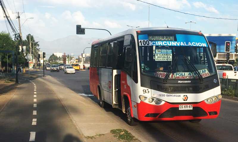 Bus diésel de Expreso Rancagua disponible para publicidad en buses en Rancagua